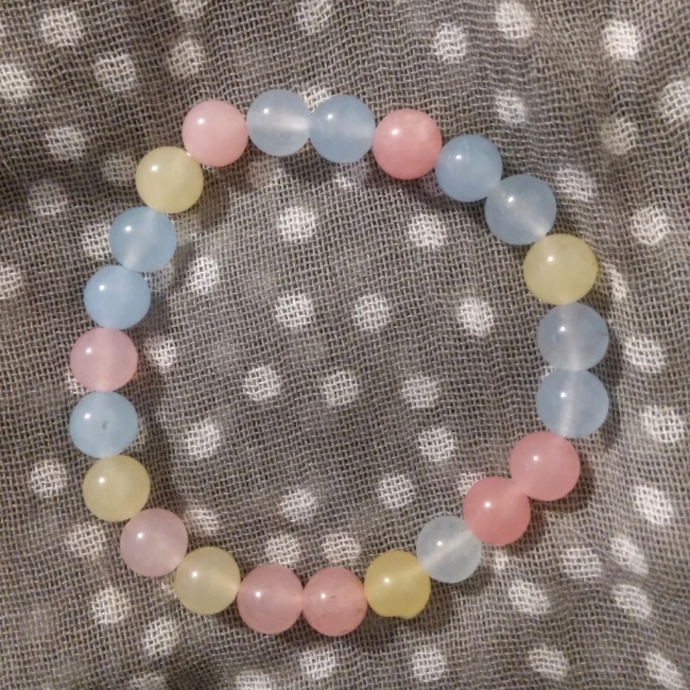 Morganite bead bracelet